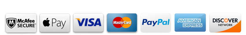 Accepted secure payment methods including credit card and crypto
